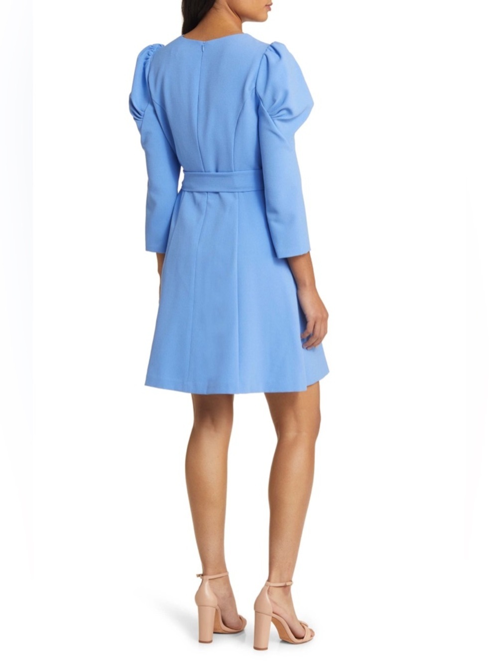 NEW Eliza J Dress tie belt A-line blue size 6 - Picture 2 of 10